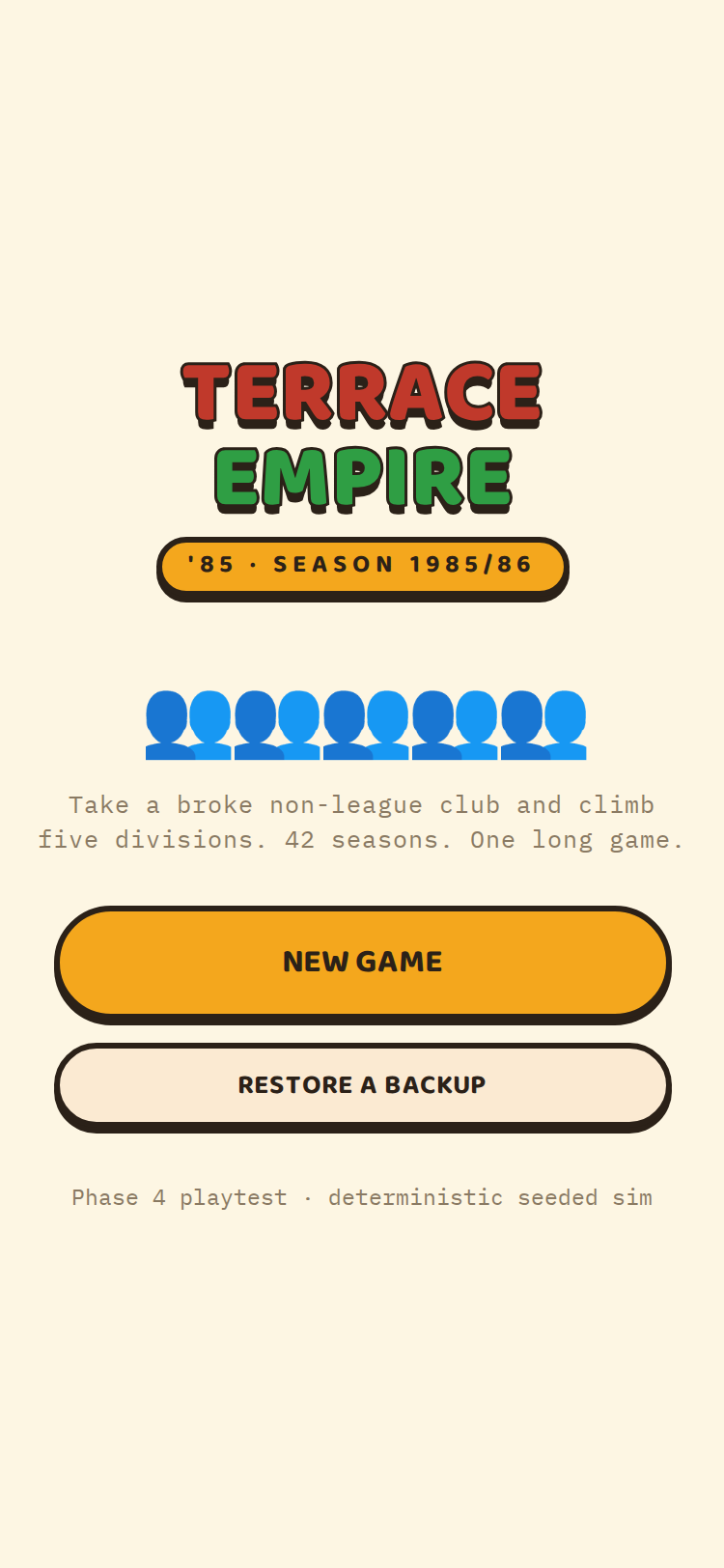 Terrace Empire '85 title screen